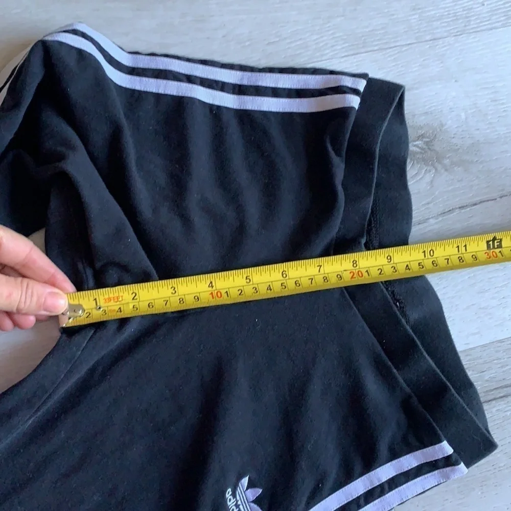 Adidas Three Stripe Black and White Leggings logo embroidered cotton casual S‎ - Picture 6 of 10